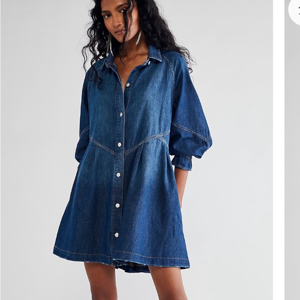 Free People Denim Hannah Mini Dress